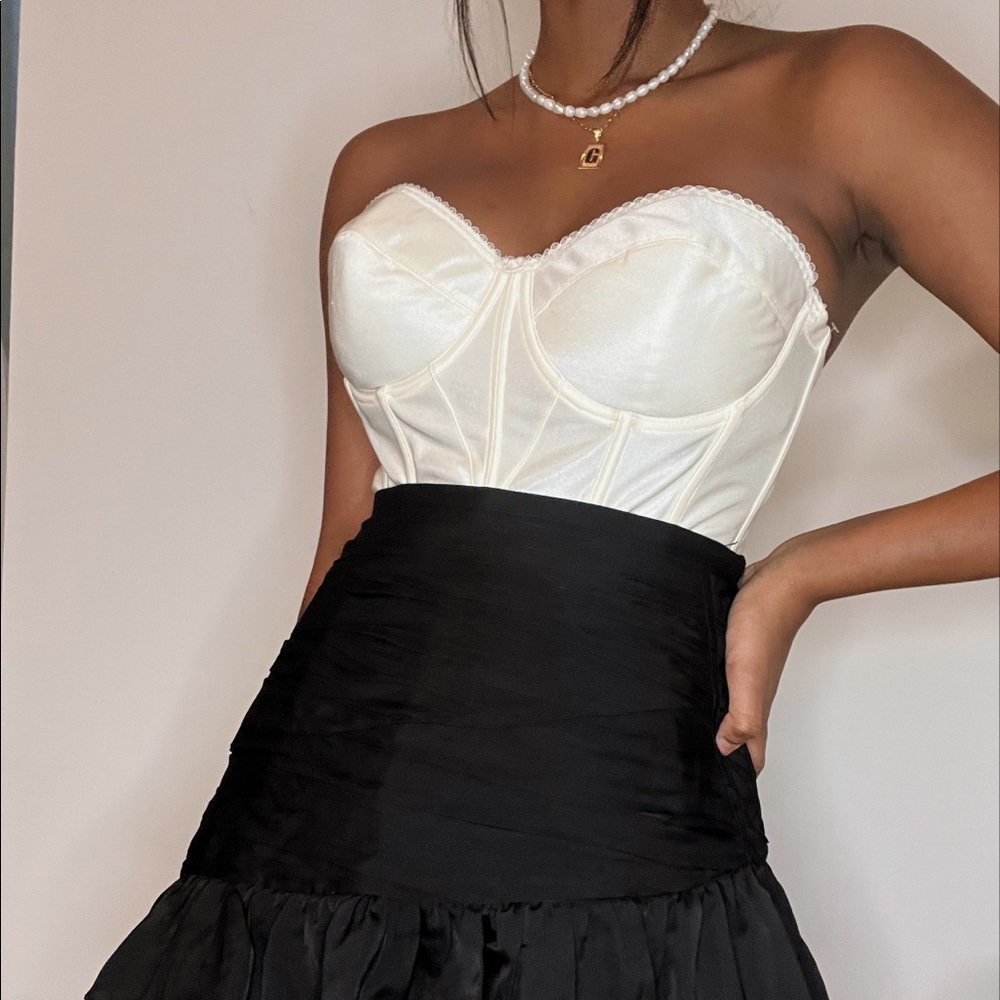 Vintage Ivory Corset with Garters